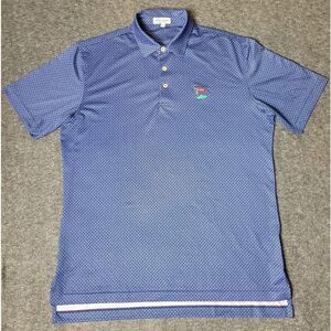 Peter Millar Summer Comfort Golf Polo Men's Size M Purple Geometric Pattern LACC